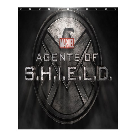 Shower0146 Bath Shower Curtain Agents Of SHIELD Logo Marvel Heroes Movie Black Design For Anime Game.jpg
