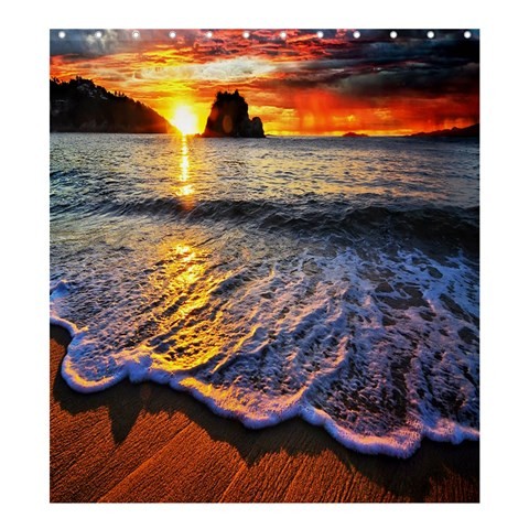 Shower0168 Bath Shower Curtain Beautiful Beach With Sunset Nature Animation Fantasy.jpg
