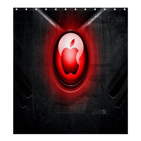 Shower0153 Bath Shower Curtain Apple Logo In Red Apple Design Animation Fantasy.jpg