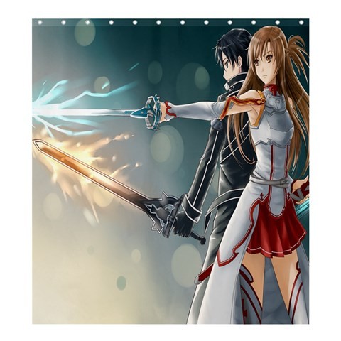 Shower0154 Bath Shower Curtain Asuna And Kirito Sword Art Online Romantic Lover Japanese Anime Movie.jpg