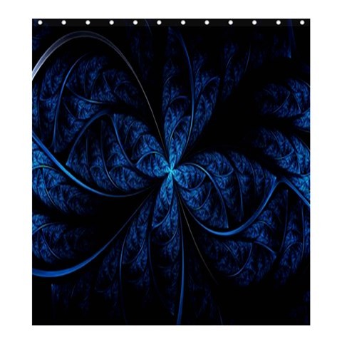 Shower0143 Bath Shower Curtain Abstract Design Animation In Dark Blue Flowers Pattern Game Fantasy.jpg