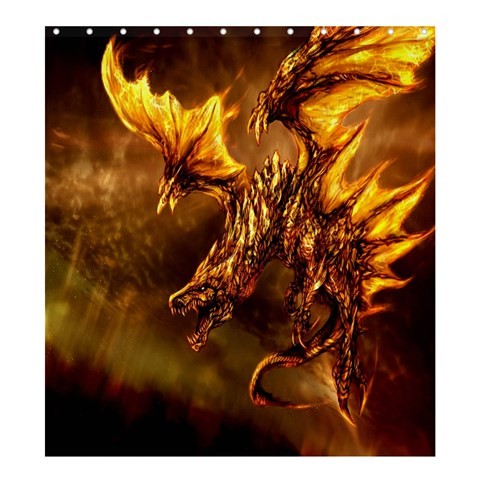 Shower0218 Bath Shower Curtain Dragon Fire Wild Animal In Elegent Design Animation Fantasy.jpg