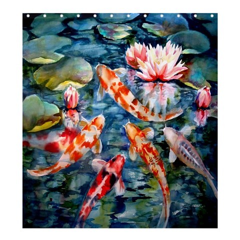 Shower0225 Bath Shower Curtain Fish Koi Fish At Pool Beautiful Fish Animal Nature Design For Game.jpg