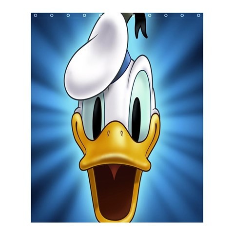 Shower0215 Bath Shower Curtain Donald Duck Face Cute Funny Cartoon With Blue Background For Game.jpg