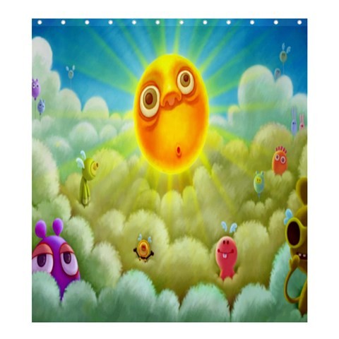 Shower0207 Bath Shower Curtain Cute Cartoon Design Sun Nature Animation Fantasy.jpg