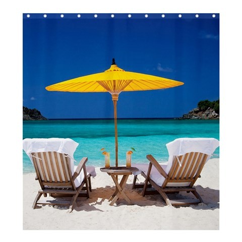 Shower0224 Bath Shower Curtain Fellowes Caribean Beach Nature Beautiful Blue Ocean For Anime Fantasy.jpg