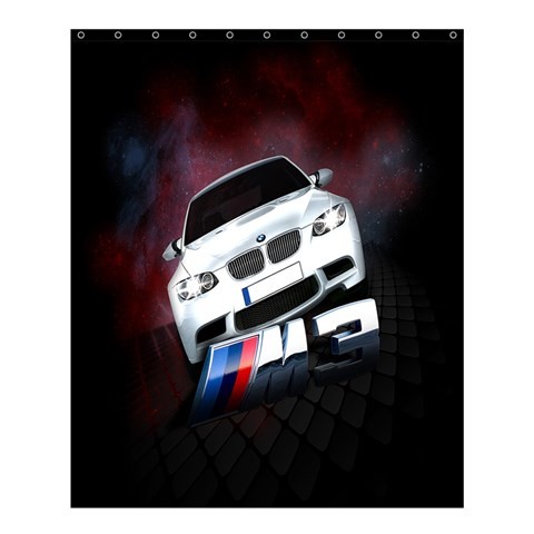 Shower0188 Bath Shower Curtain BMW Logo Beautiful Luxury White Sport Car For Game Fantasy Animation.jpg