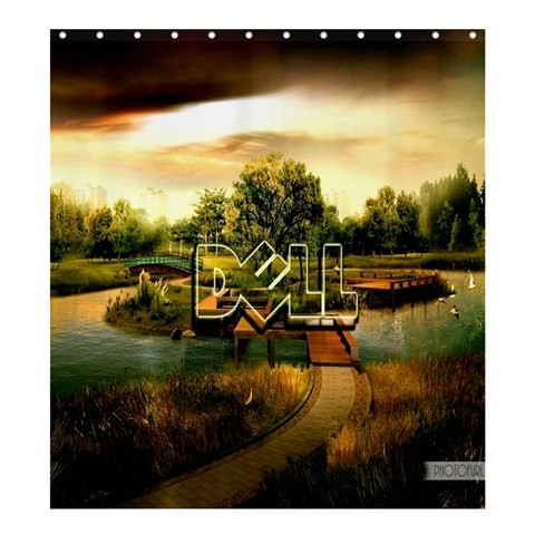 Shower0210 Bath Shower Curtain Dell Logo In Nature Lake Design Animation.jpg