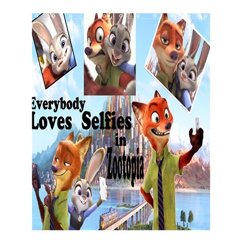 Shower0425 Bath Shower Curtain Zootopia Nick & Judy The Animation Rabbits Disney Movie For Game.jpg