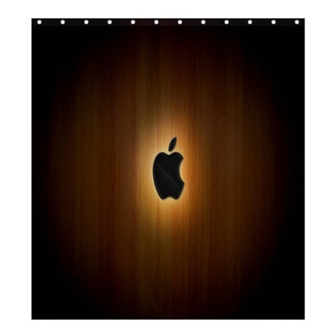 Shower0008 Bath Shower Curtain Apple Logo In Elegant Wood Design Fantasy With White Light Animation.jpg