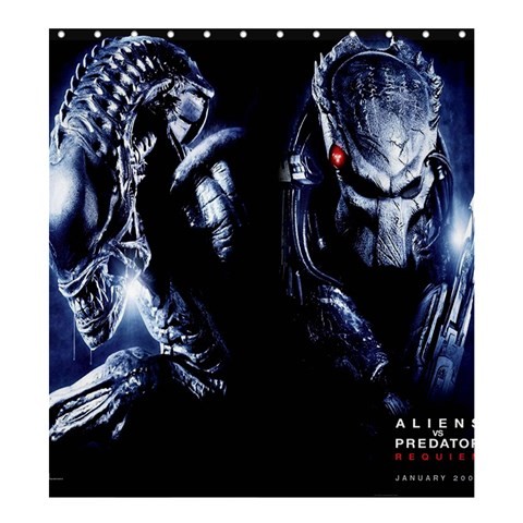 Shower0003 Bath Shower Curtain Alien VS Predator Thriller Action Movie Horror Gaming Fantasy Anime.jpg