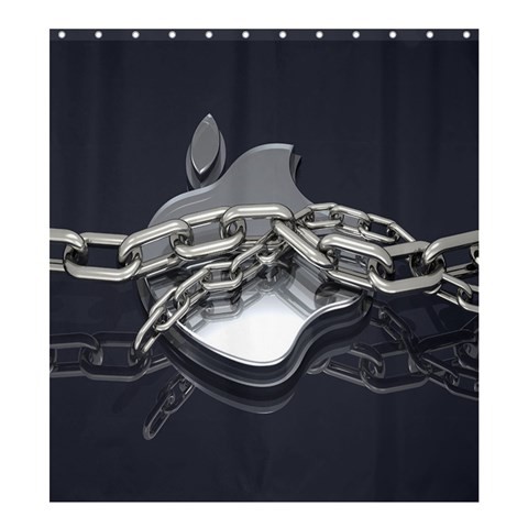 Shower0006 Bath Shower Curtain Apple Logo In Chains Elegant Metal Design Animation For Game Fantasy.jpg