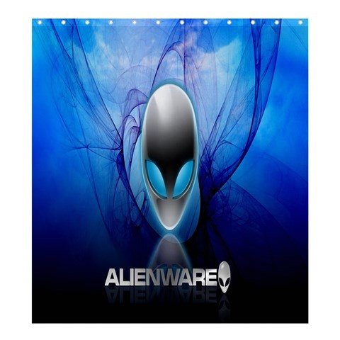 Shower0004 Bath Shower Curtain Alienware Logo With Fresh Blue Smoke Elegant Design Computer Anime.jpg