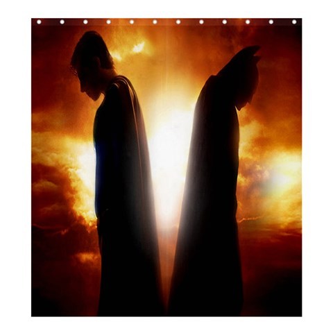 Shower0015 Bath Shower Curtain Batman VS Superman Movie In Sunset Design Superheroes Anime Fantasy.jpg