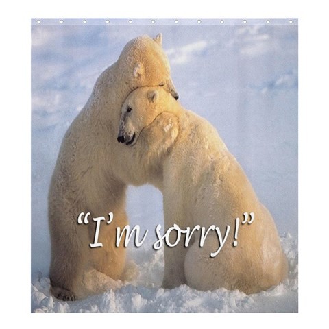 Shower0016 Bath Shower Curtain Bears Cute Funny Couple Bears Nature Animation Design In Snow Fantasy.jpg