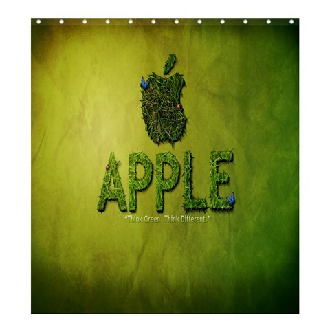 Shower0009 Bath Shower Curtain Apple Logo In Nature Green Grass Design For Game Fantasy Animation.jpg