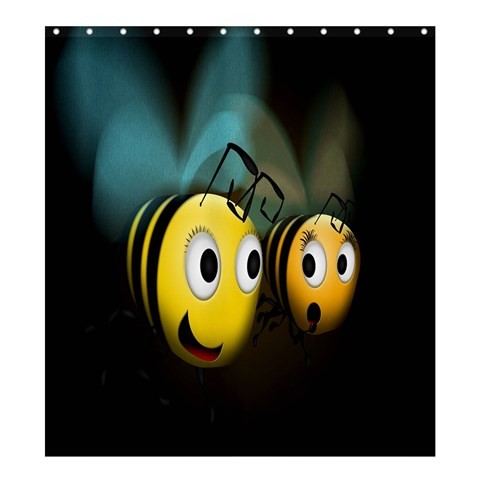 Shower0018 Bath Shower Curtain Beautiful Bee Romantic Nature Couple Animal For Game Fantasy Animatio.jpg