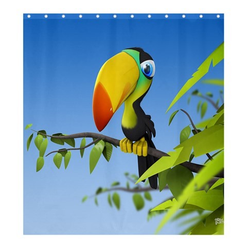 Shower0036 Bath Shower Curtain Cute Birds Rio Cartoon Animation Nature Animal.jpg