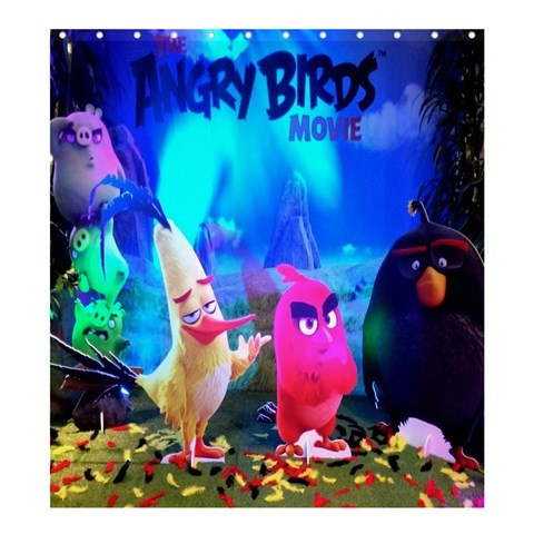 Shower0037 Bath Shower Curtain Cute Cartoon Kids The Angry Birds Movie For Gaming Fantasy.jpg