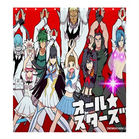 Shower0031 Bath Shower Curtain Chibi Kill La KIll Romantic Japanese Animation Movie Game Fantasy.jpg