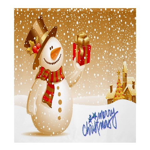 Shower0034 Bath Shower Curtain Christmas In Cute Doll Snow Flake Nature Design Animation Fantasy.jpg