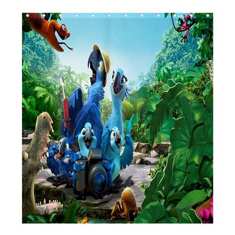 Shower0023 Bath Shower Curtain Birds Cartoon Animation Fantasy Movie Rio.jpg