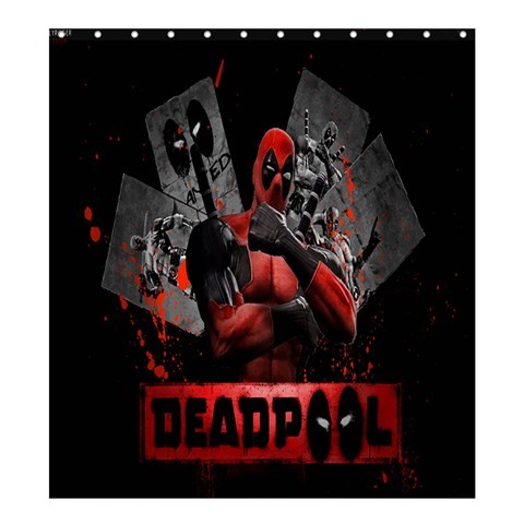 Shower0038 Bath Shower Curtain Deadpool The American Super Heroes Marvel Comic Fantasy Logo Gaming.jpg