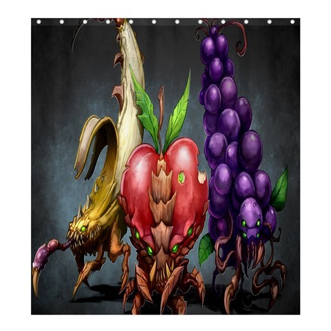 Shower0059 Bath Shower Curtain Fruits Anime Nature Apple Banana Grape Fruits Animation Game Fantasy.jpg
