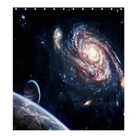 Shower0061 Bath Shower Curtain Galaxy Beautiful Nature Space Editions In Earth Moon And Planet Desig.jpg