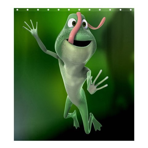 Shower0056 Bath Shower Curtain Frog Cute Funny Animal Editions In Nature Green Design Anime Fantasy.jpg