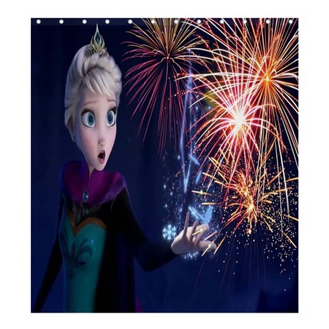 Shower0057 Bath Shower Curtain Frozen Disney Fairy Tale Beautiful Anna Elsa Anime Fantasy Firework.jpg