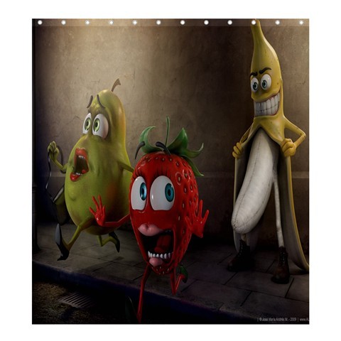 Shower0058 Bath Shower Curtain Fruits Anime Cute Funny Nature Banana Fruits Animation Game Fantasy.jpg