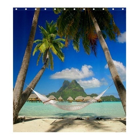 Shower0065 Bath Shower Curtain Hammock Beautiful Nature Beach In Blue Ocean.jpg
