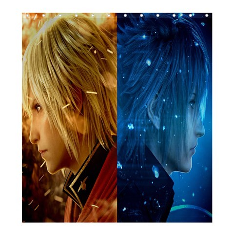 Shower0048 Bath Shower Curtain Final Fantasy Handsome Knight Anime Fire & Ice Science Fiction Anime.jpg