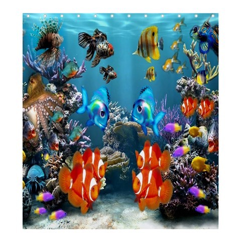 Shower0051 Bath Shower Curtain Fish Beautiful Nature Rainbow Clown Fish For Animation Design Fantasy.jpg