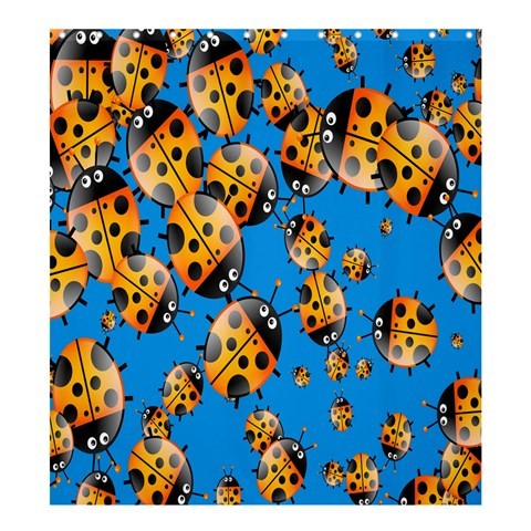 Shower0071 Bath Shower Curtain Lady Bug Beautiful Nature Animal In Cute Insect Design Animation Fant.jpg