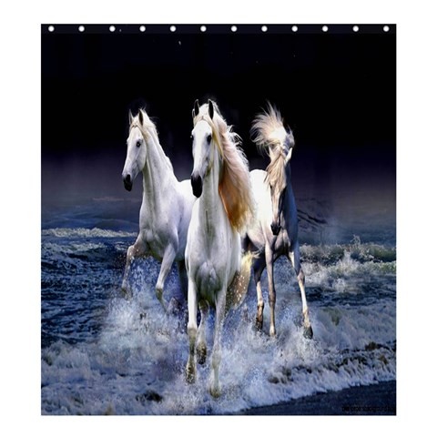 Shower0250 Bath Shower Curtain Horse Beautiful Nature Animal Design In Blue Ocean For Game Fantasy.jpg