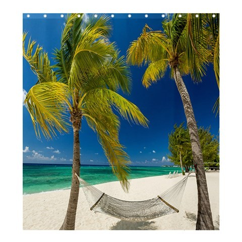 Shower0244 Bath Shower Curtain Hammock Beautiful Nature Animation Beach In Ocean.jpg