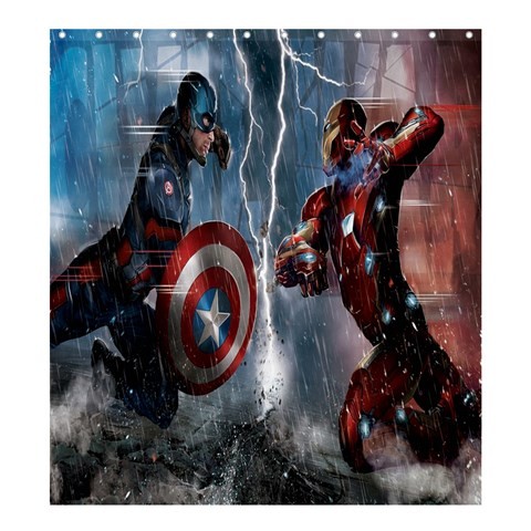 Shower0253 Bath Shower Curtain Iron Man VS Captain America Civil War The Avengers Movie Superheroes.jpg