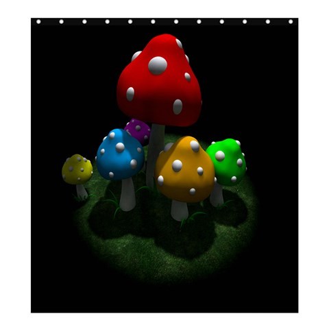 Shower0271 Bath Shower Curtain Mushroom Cute Nature Cartoon Animation With Colourful Rainbow Design.jpg