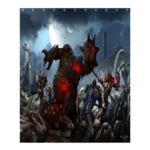 Shower0257 Bath Shower Curtain Juggernaut Wars Red Big Monsters Mobile Action RPG MOBA Game Anime.jpg