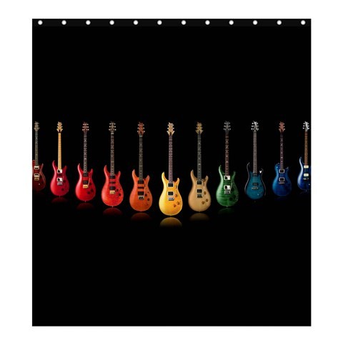 Shower0243 Bath Shower Curtain Guitars Colourfull Rainbow Guitars Instrument In Elegant Music Design.jpg