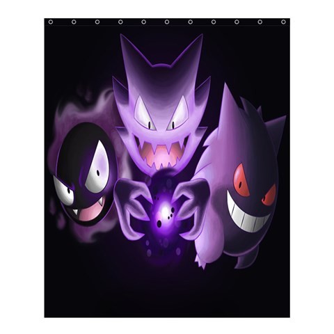 Shower0310 Bath Shower Curtain Pokemon Gengar Japan Cartoon Anime Cute Purple Design Game Fantasy.jpg