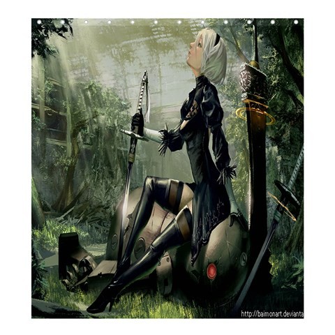 Shower0285 Bath Shower Curtain NieR Automata Battle Sword Video Game In Beauty Sexy Anime Fantasy.jpg