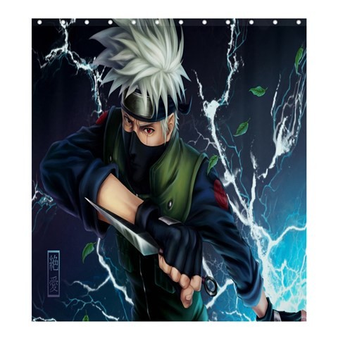 Shower0278 Bath Shower Curtain Naruto Hatake Kakashi Japan Movie Light Thunder Knife Anime Fantasy.jpg