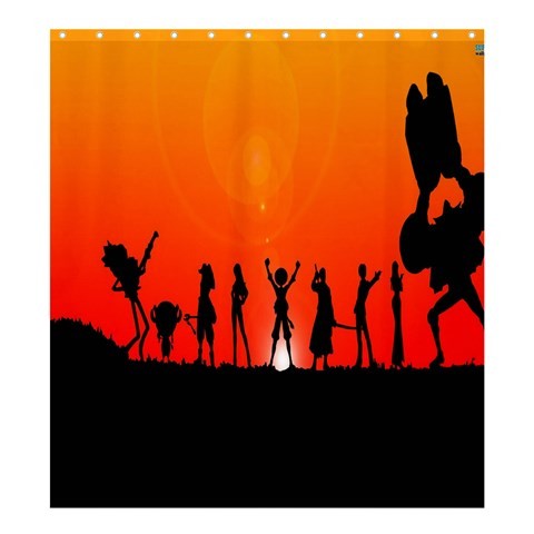 Shower0292 Bath Shower Curtain One Piece Japanese Manga Series Character In Beautiful Sunset Anime.jpg