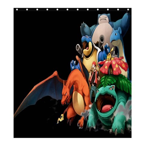 Shower0308 Bath Shower Curtain Pokemon Animation Fantasy For Video Game.jpg
