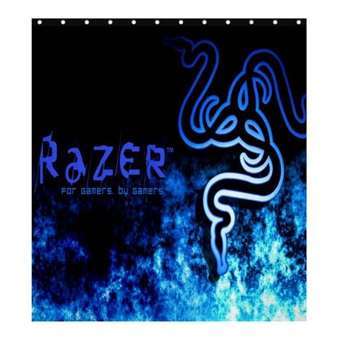 Shower0324 Bath Shower Curtain Razer Beautiful Elegant Blue Smoke Design Video Game Anime Fantasy.jpg