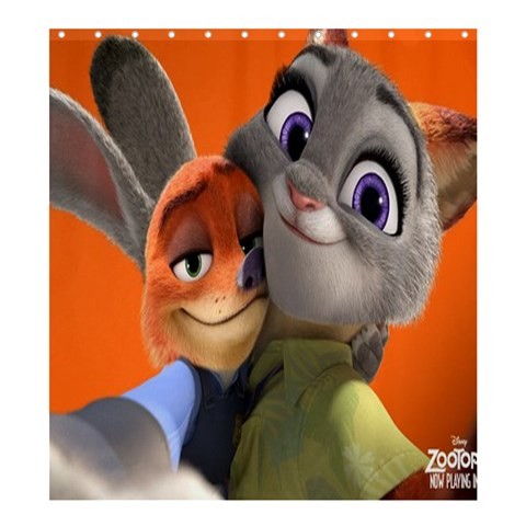 Shower0124 Bath Shower Curtain The Animation Rabbits Movie Zootopia Nick & Judy For Gaming Fantasy.jpg