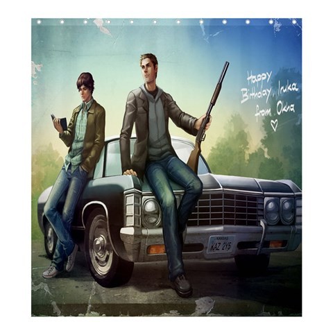 Shower0119 Bath Shower Curtain Supernatural American Horror Movie The Brothers Dean And Sam Winchest.jpg